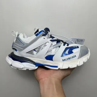 Balenciaga Track Trainer White Blue Gray Chunky Sneakers
