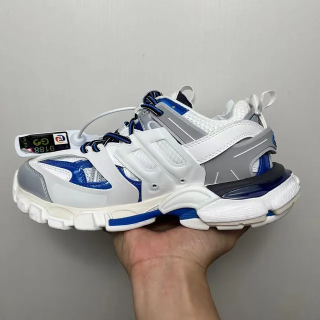 Balenciaga Track Trainer White Blue Gray Chunky Sneakers 3