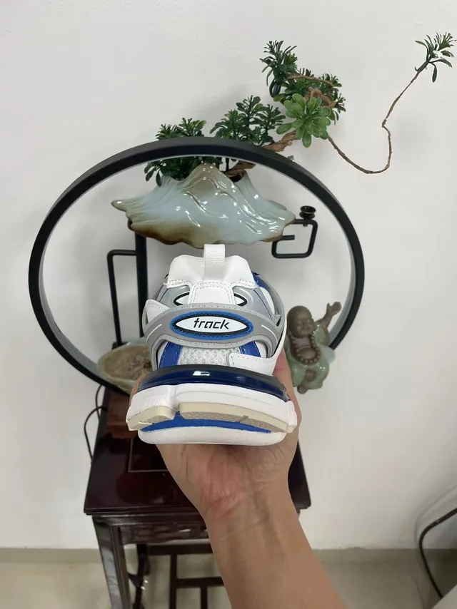 Balenciaga Track Trainer White Blue Gray Chunky Sneakers 4