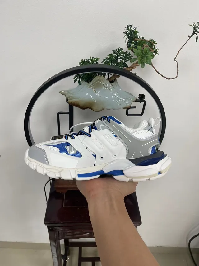 Balenciaga Track Trainer White Blue Gray Chunky Sneakers 5