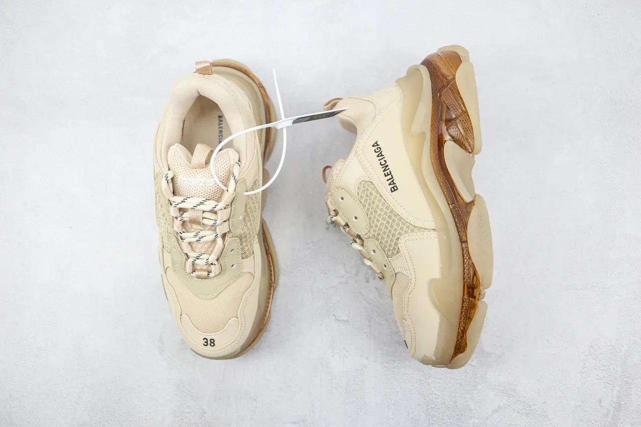 Balenciaga Triple S Beige et Amber Sneakers Chunky Translúcides 3