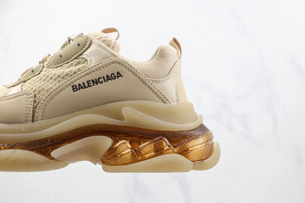 Balenciaga Triple S Beige et Amber Sneakers Chunky Translúcides 7