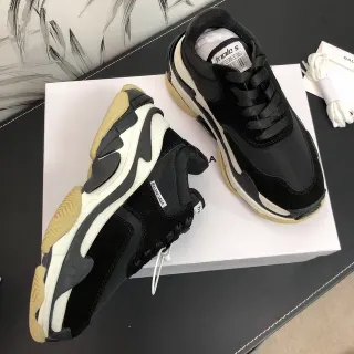 Balenciaga Triple S Black White Gum Chunky Sneakers