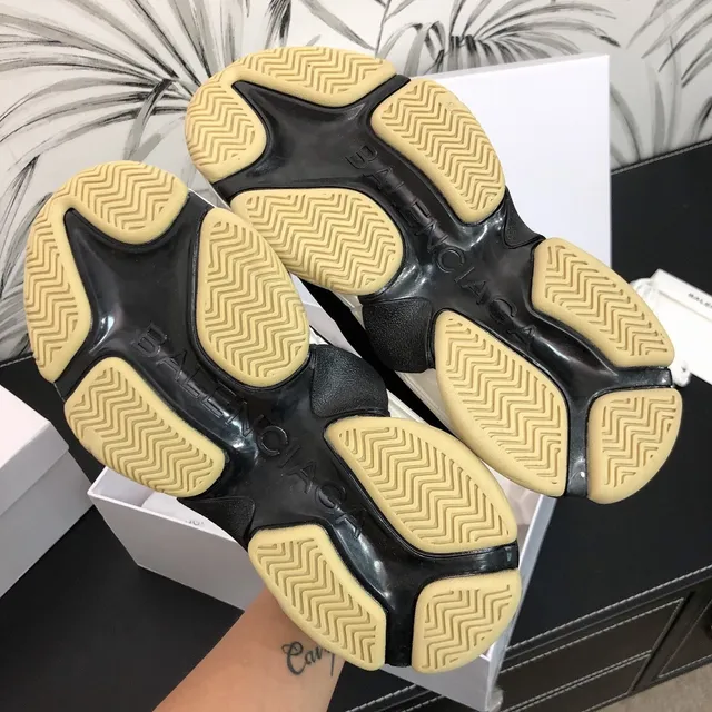 Balenciaga Triple S Black White Gum Chunky Sneakers 3