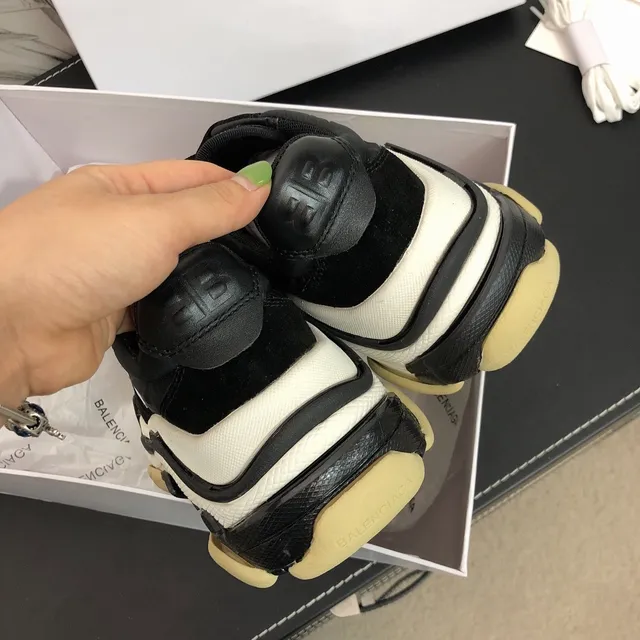 Balenciaga Triple S Black White Gum Chunky Sneakers 4