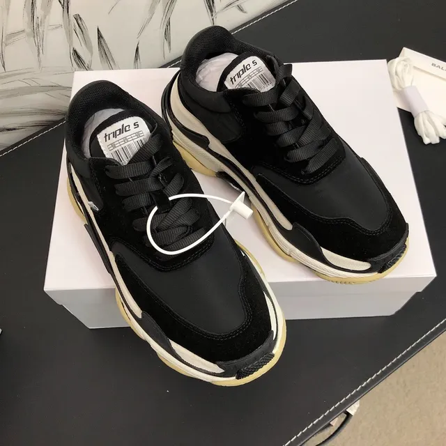 Balenciaga Triple S Black White Gum Chunky Sneakers 5