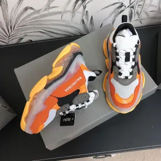 Balenciaga Triple S Orange Yellow White Chunky Sneakers
