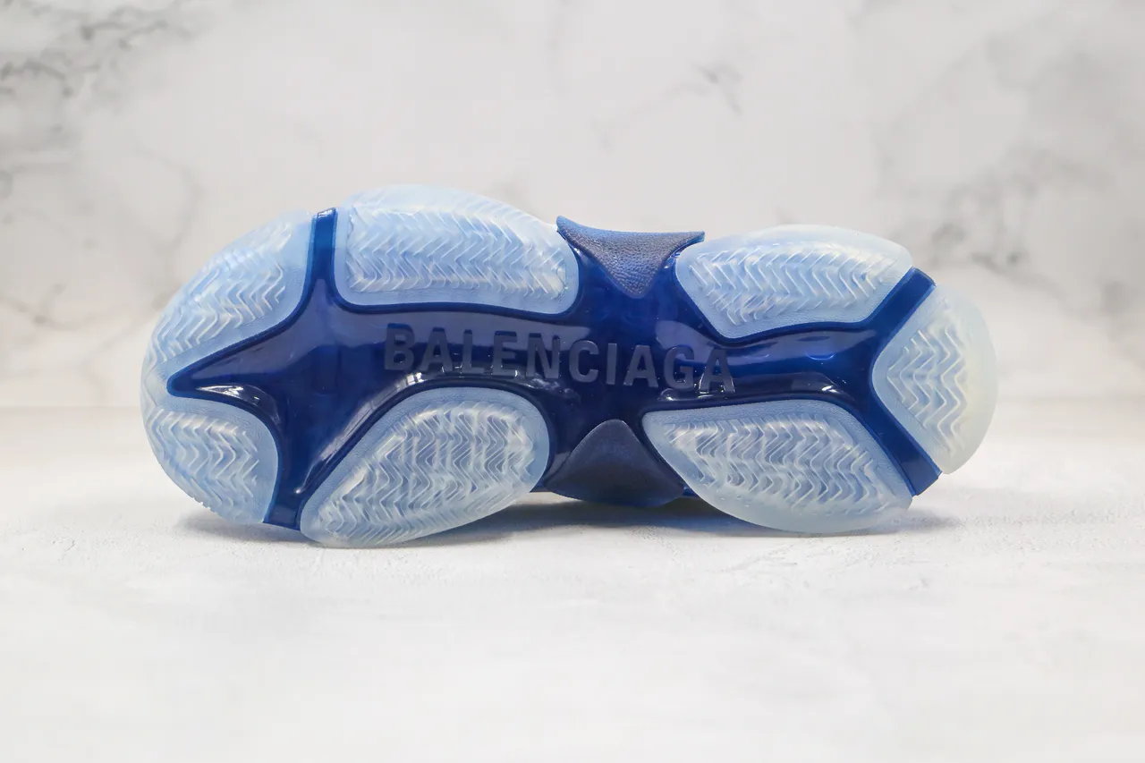 Balenciaga Triple S حذاء رياضي سميك أبيض وأزرق 2