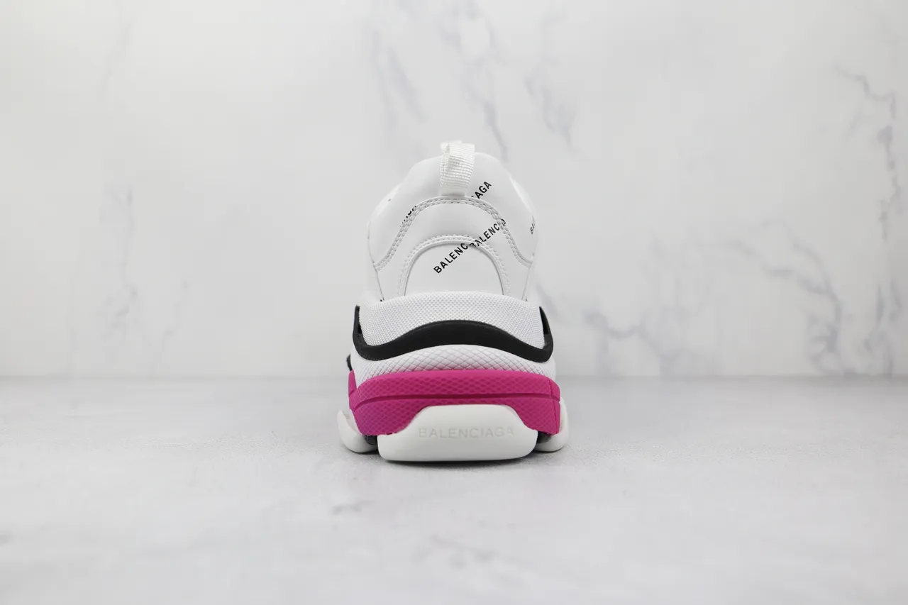 Balenciaga Triple S White Black Pink Chunky Sneakers 2