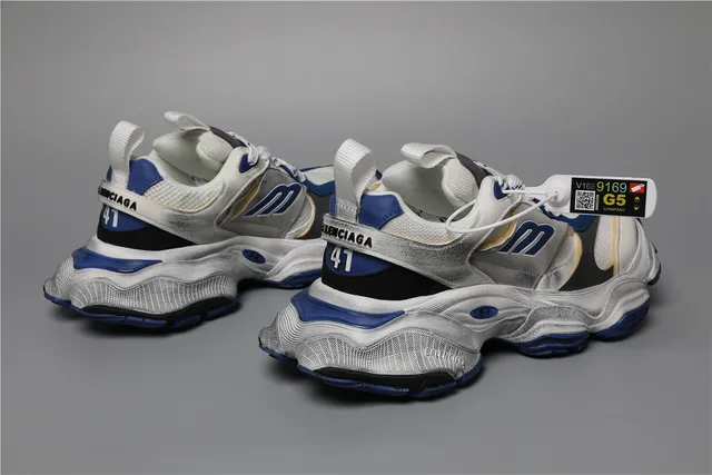 Balenciaga Triple S White Grey Blue Chunky Sneakers 3