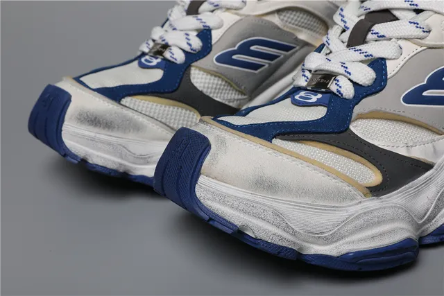 Balenciaga Triple S White Grey Blue Chunky Sneakers 4