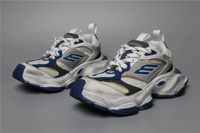 Balenciaga Triple S White Grey Blue Chunky Sneakers 5