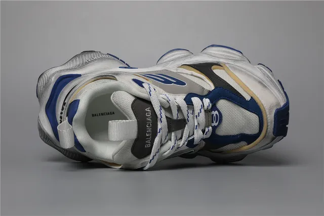 Balenciaga Triple S White Grey Blue Chunky Sneakers 7