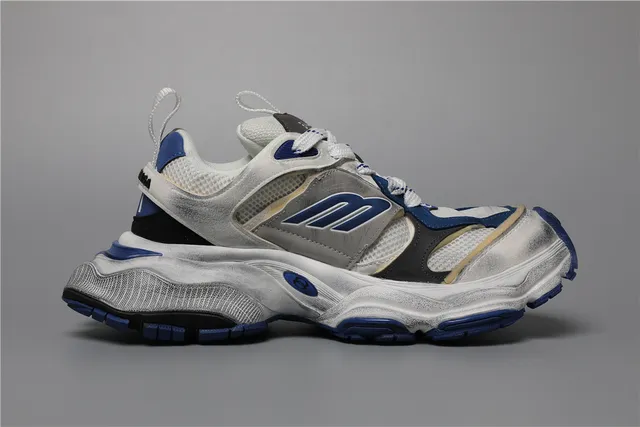 Balenciaga Triple S White Grey Blue Chunky Sneakers 8