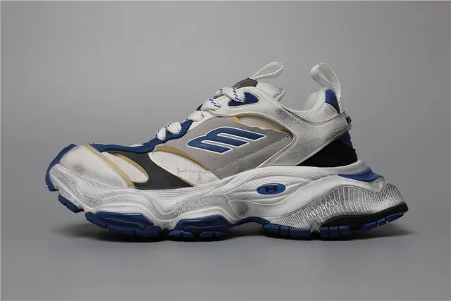 Balenciaga Triple S White Grey Blue Chunky Sneakers 9
