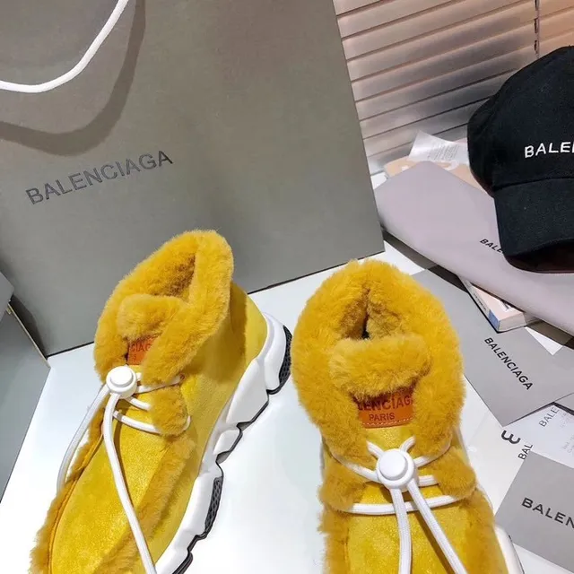 Balenciaga হলুদ সাদা হাই-টপ শিয়ারলিং-ট্রিমড চাঙ্কি স্নিকার্স 6