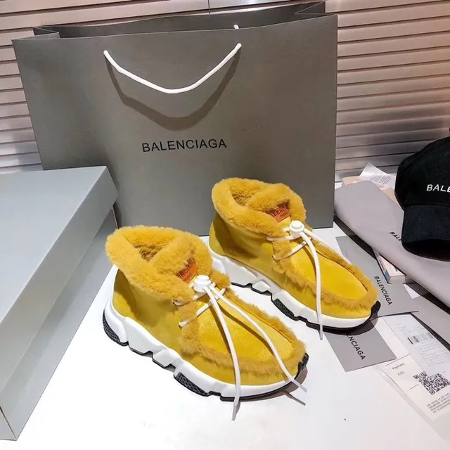 Balenciaga হলুদ সাদা হাই-টপ শিয়ারলিং-ট্রিমড চাঙ্কি স্নিকার্স 8