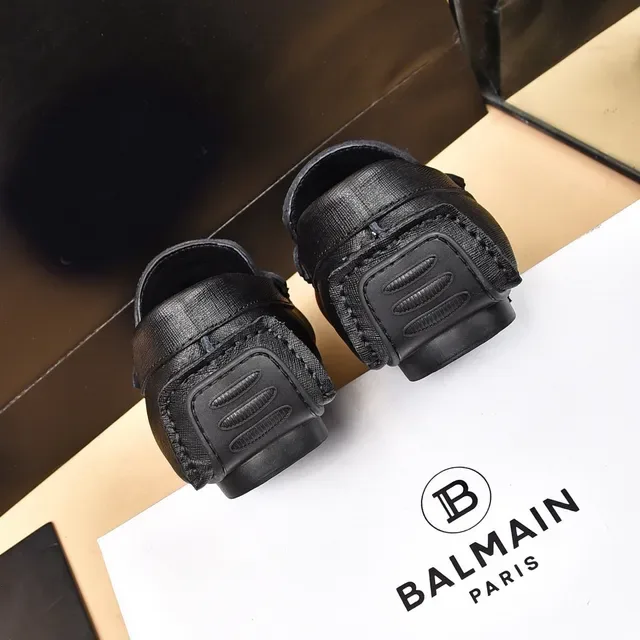 বালমেন B-Buckle কালো চামড়ার লুফার 2