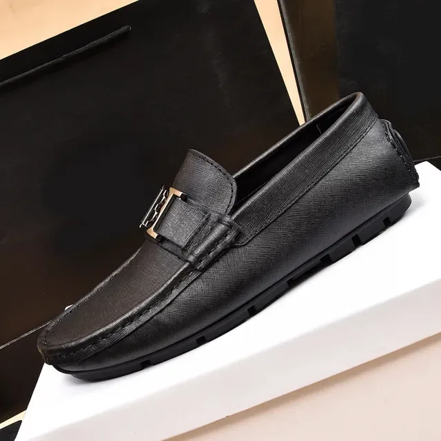 বালমেন B-Buckle কালো চামড়ার লুফার 5