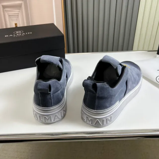 Balmain B-Court رمادي سويد سلايب أون أسلوب حياة سنيكر 7