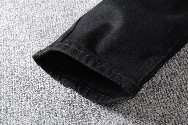 Balmain Biker Pantalon Jean Noir Argenté Clouté à Fermeture Éclair 2