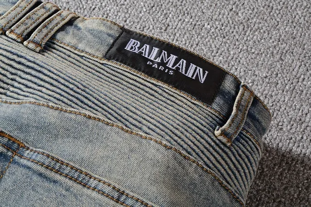 Balmain غسل فاتح مفروك لوحة موجية جينز 2
