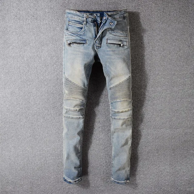 Balmain غسل فاتح مفروك لوحة موجية جينز 14