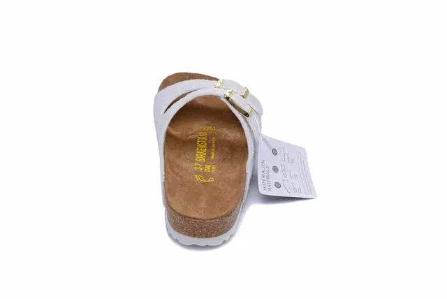 Birkenstock Arizona ক্যাজুয়াল স্যান্ডাল সাদা ইরিডেসেন্ট স্কেল টেক্সচার্ড 5