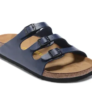 Birkenstock Arizona नेवी ब्लू तीन पट्टियों वाला आरामदायक सैंडल