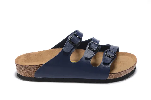 Birkenstock Arizona صندل كاجوال أزرق بحري ثلاث أحزمة 2