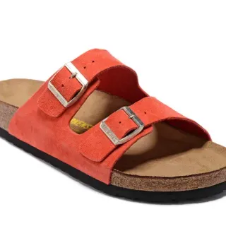 Birkenstock Arizona नारंगी स्यूड कैजुअल सैंडल