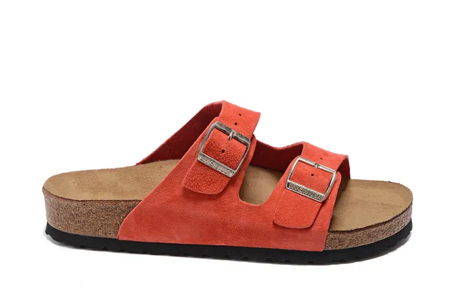 Birkenstock Arizona Sandalias casuales de ante naranja 2