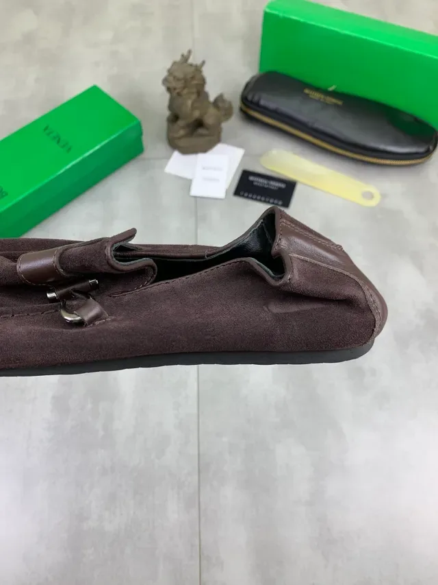 Bottega Veneta Brown Suede Upper Smooth Leather Strap Loafer 3