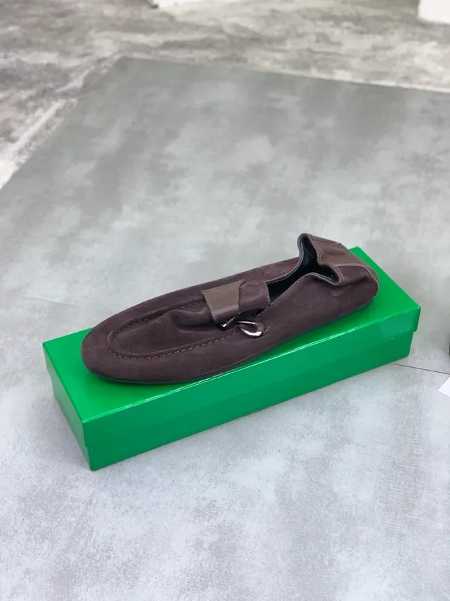 Bottega Veneta Brown Suede Upper Smooth Leather Strap Loafer 4
