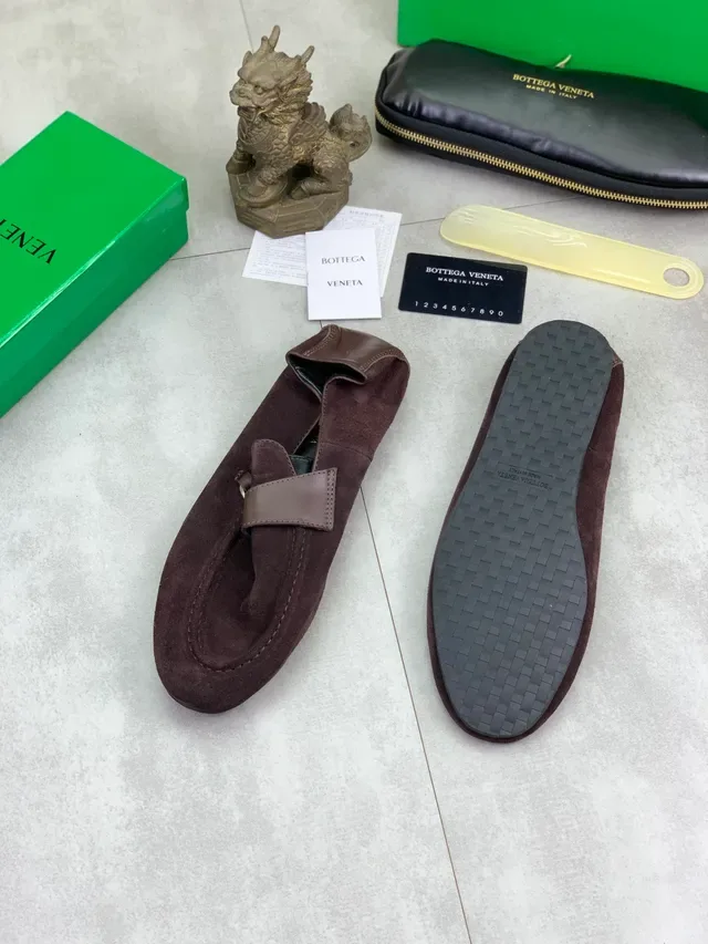 Bottega Veneta Brown Suede Upper Smooth Leather Strap Loafer 5