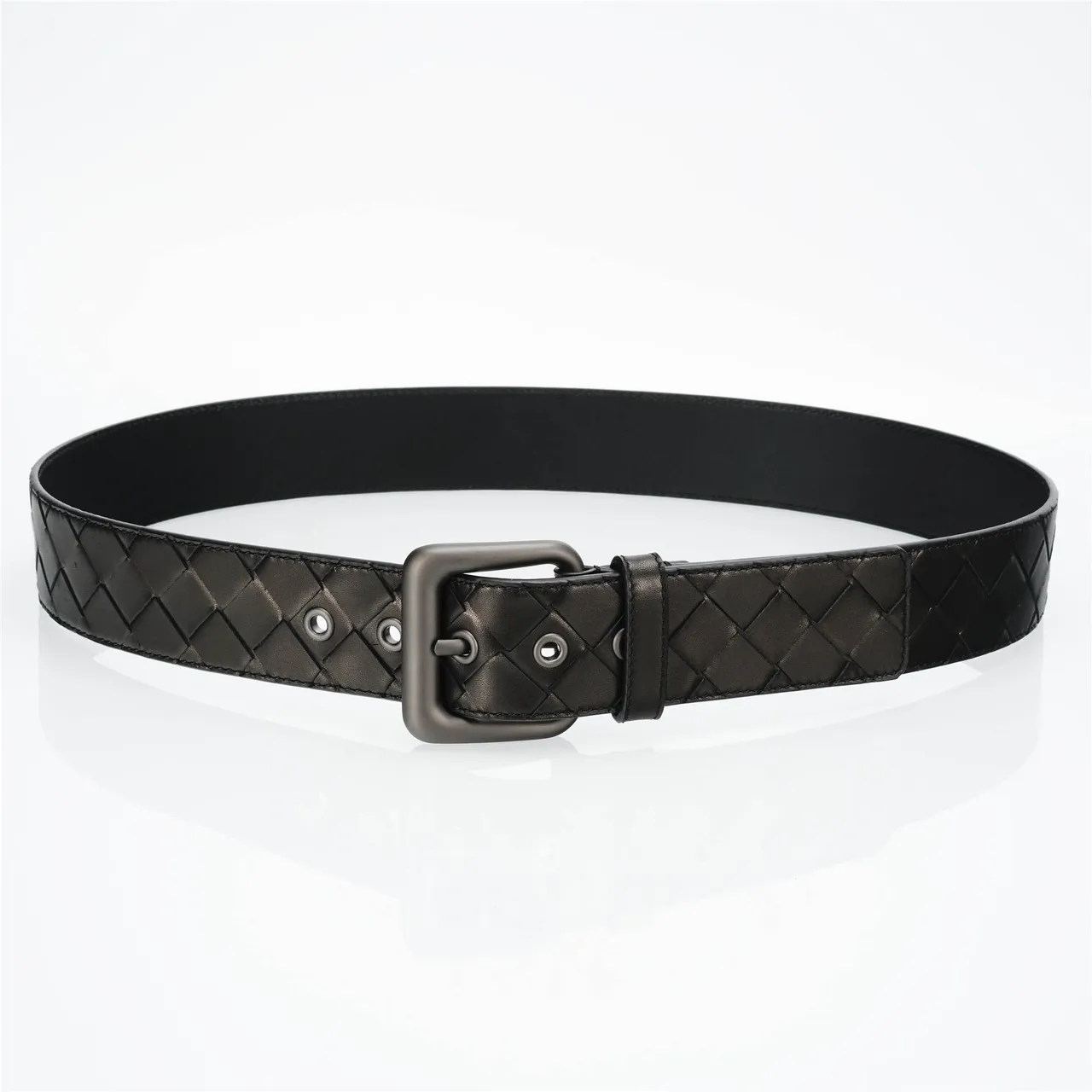 Bottega Veneta Cassette Intrecciato Cinto de couro preto 9