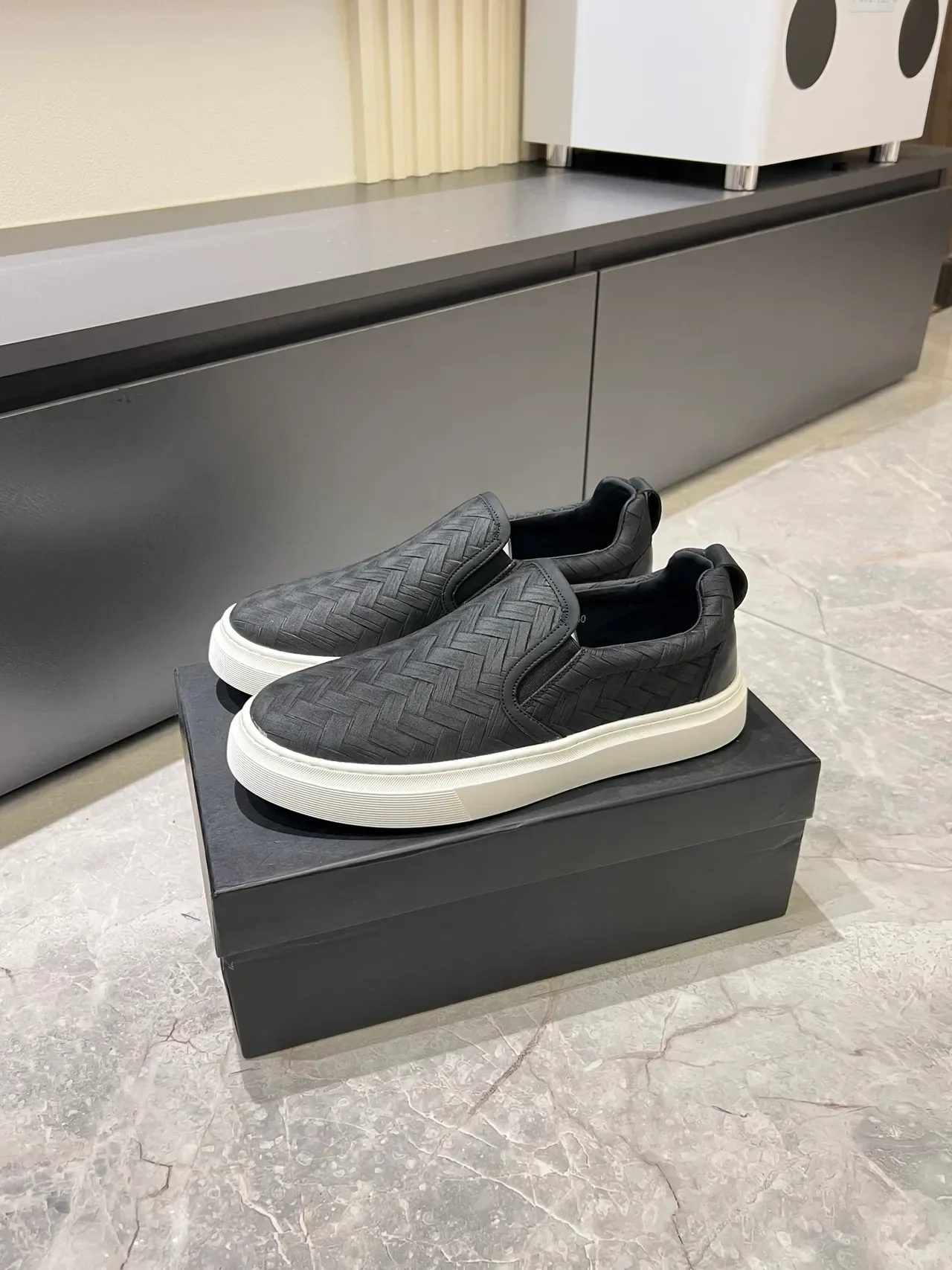 Bottega Veneta Cassette Woven Leather Slip-On Lifestyle Sneakers 4
