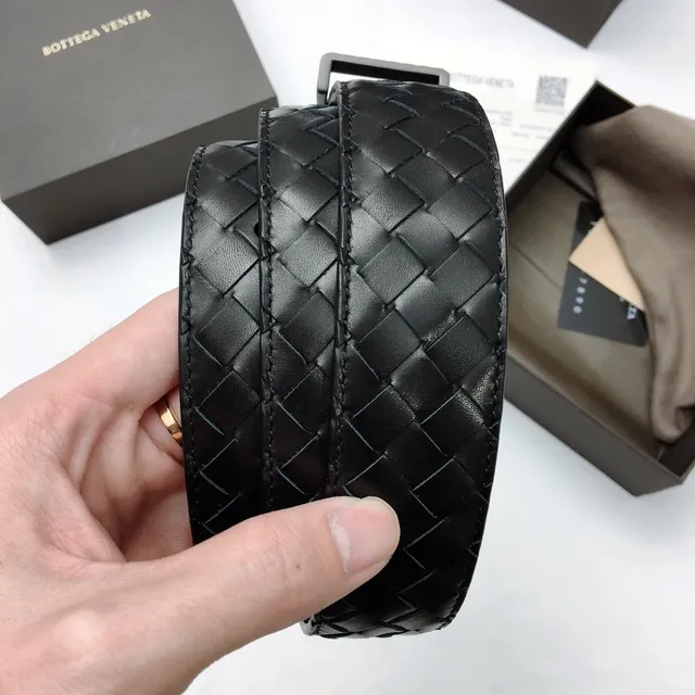 Bottega Veneta Intrecciato চামড়ার বোনা বেল্ট 2