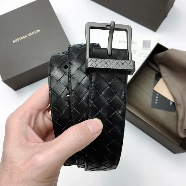 Bottega Veneta Intrecciato চামড়ার বোনা বেল্ট 3