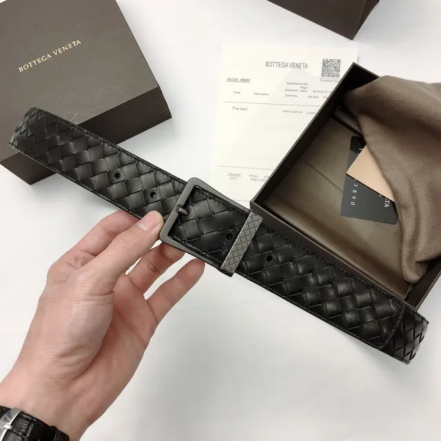 Bottega Veneta Intrecciato চামড়ার বোনা বেল্ট 5