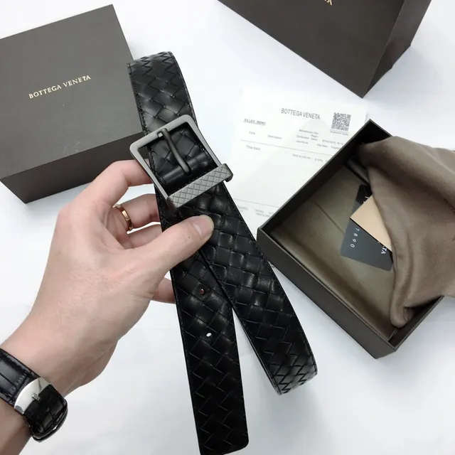 Bottega Veneta Intrecciato চামড়ার বোনা বেল্ট 6