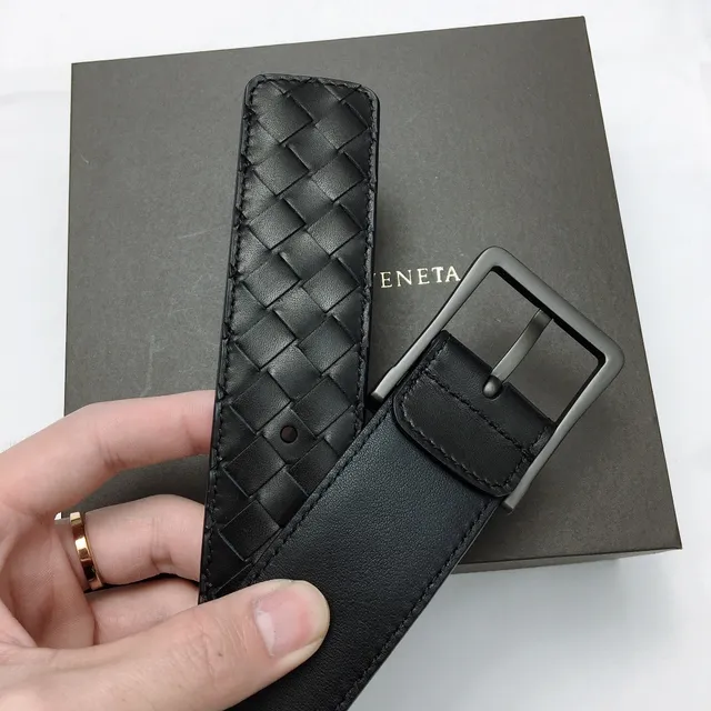 Bottega Veneta Intrecciato চামড়ার বোনা বেল্ট 7