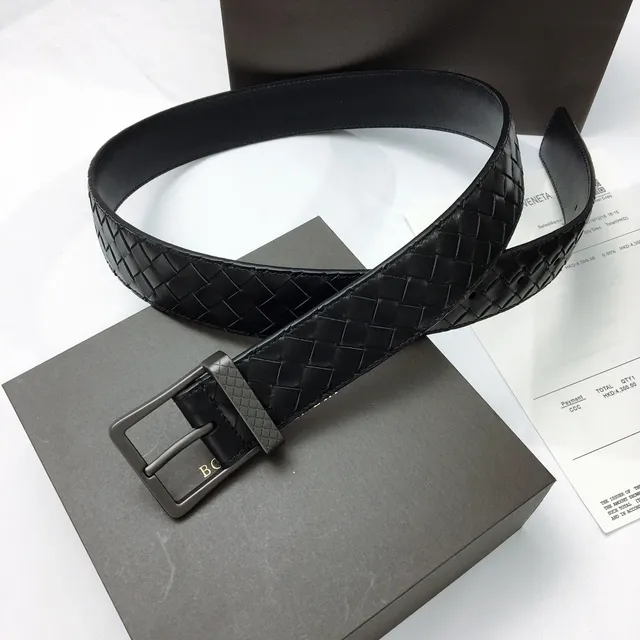 Bottega Veneta Intrecciato চামড়ার বোনা বেল্ট 9