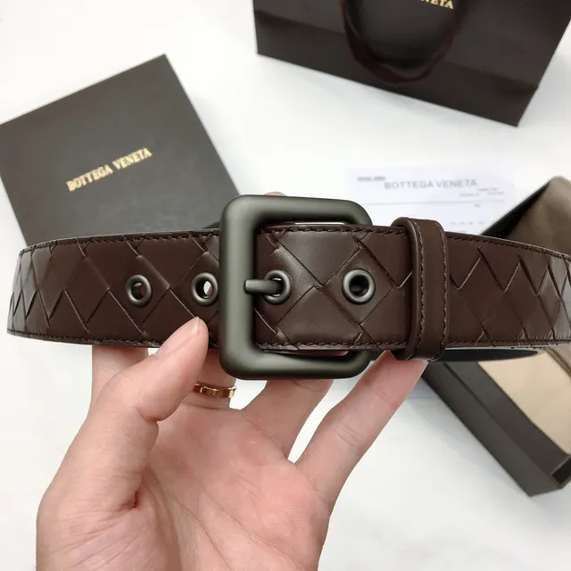博特加·维内塔 Sardine Intrecciato 编织皮革腰带 4