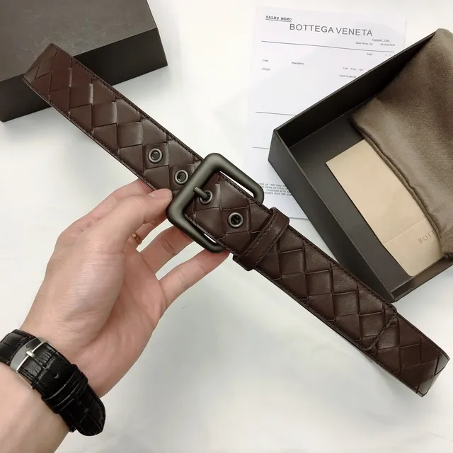 博特加·维内塔 Sardine Intrecciato 编织皮革腰带 5