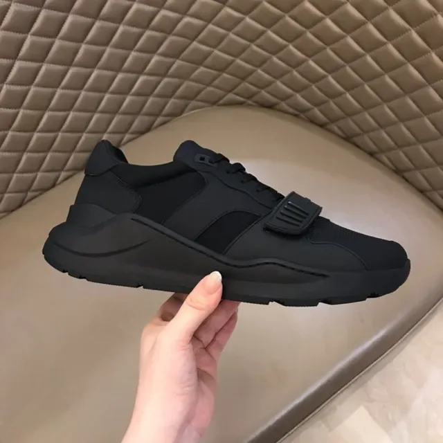 Burberry Black Monochrome Strap-Accented Lifestyle Sneakers 2