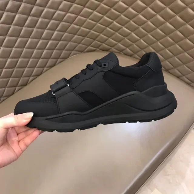 Burberry Black Monochrome Strap-Accented Lifestyle Sneakers 5
