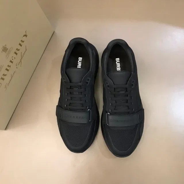 Burberry Black Monochrome Strap-Accented Lifestyle Sneakers 6