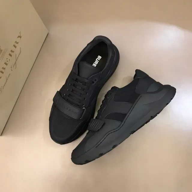 Burberry Black Monochrome Strap-Accented Lifestyle Sneakers 7
