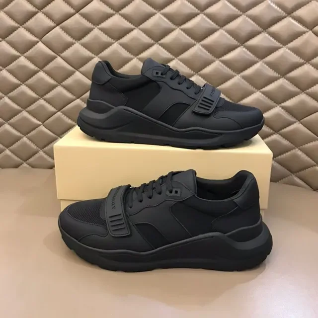 Burberry Black Monochrome Strap-Accented Lifestyle Sneakers 8